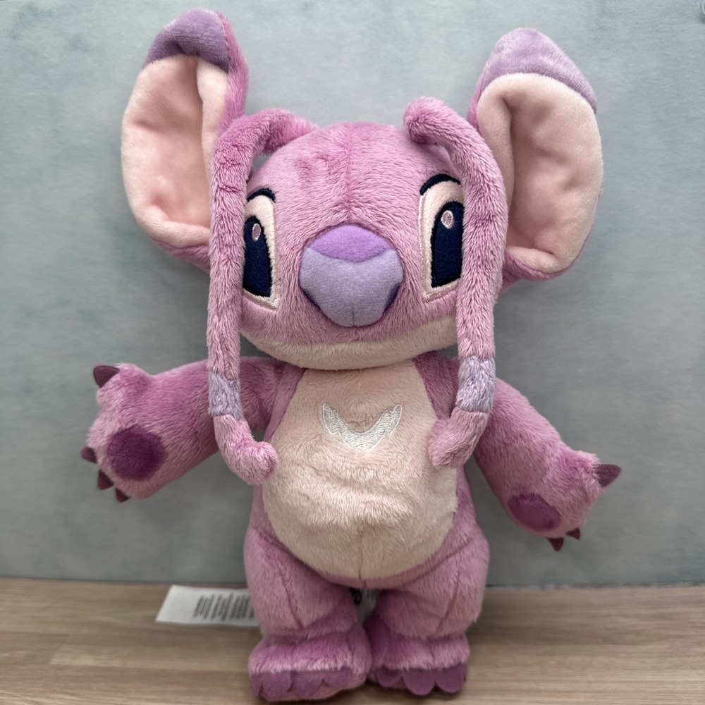 Disney‎ Lilo & Stitch Angel Plush Stuffed Toy Pink Purple Embroidered 11 Inch
